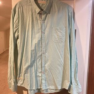 7 Diamonds Long Sleeve Button down. Size XL. Mint green with micro dots.